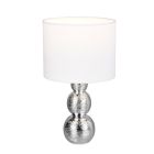 Keramische tafellamp zilver, Leonhard, met schakelaar