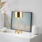 Messing oplaadbare tafellamp modern, Dustin, 1W, 3000K LED, met touchdimmer