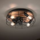 Zwarte plafondventilator Roberto, metaal, modern