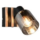 Zwarte wandspot modern, Steije, met schakelaar