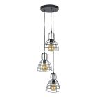 Industriële hanglamp Dexter, zwart, rond