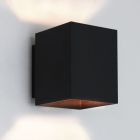 Moderne up down wandlamp Dalila, zwart, aluminium