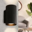 Zwarte wandlamp Friso, zwart