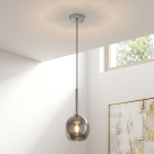 Design hanglamp Gwendolynn, chroom, glas