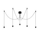 Aluminium hanglamp zonder kap zwart, Rika