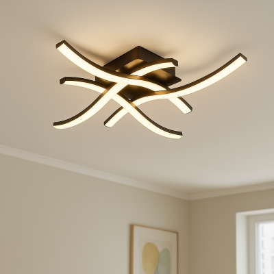 Moderne plafondlamp zwart, Julian, 16W, 2700K LED, 3-staps dimbaar