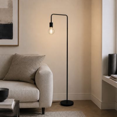 Moderne vloerlamp zwart, Carlos, met schakelaar