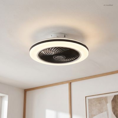 Moderne plafondventilator zwart, Hale, 40W, 3000K LED, met afstandsbediening