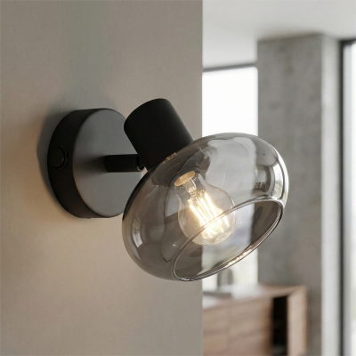 Design wandspot Skip, met schakelaar, zwart