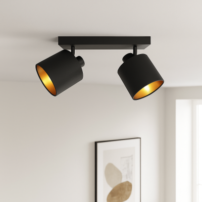 Mat Zwarte plafondlamp Koge, Modern