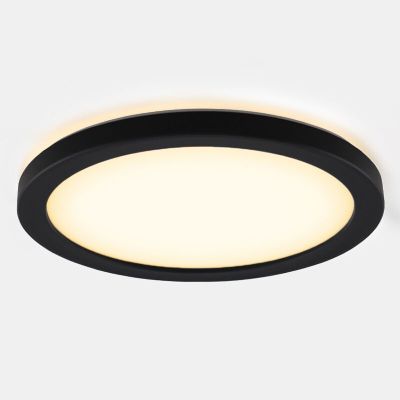 Zwarte badkamer plafondlamp Shivani, rond, IP44, 8W, 3000K LED