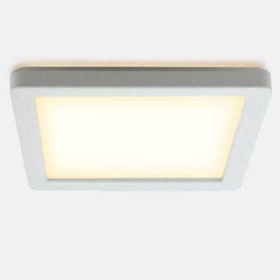 Witte badkamer plafondlamp Shivani, vierkant, IP44, 15W, 3000K LED