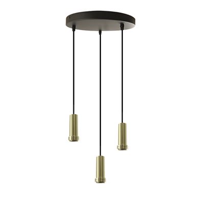 Aluminium hanglamp zonder kap zwart, Rika