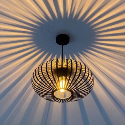 Zwarte hanglamp Lieve, Rond