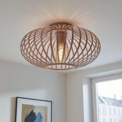 Industriële plafondlamp oud roze, Lieve