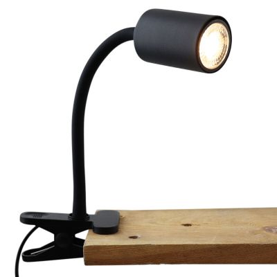 Moderne klemspot zwart, Elena, met schakelaar