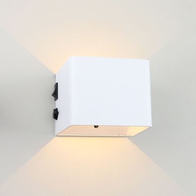 Oplaadbare up down wandlamp wit, Dion, 1W, 2700K LED, IP44, met bewegingssensor