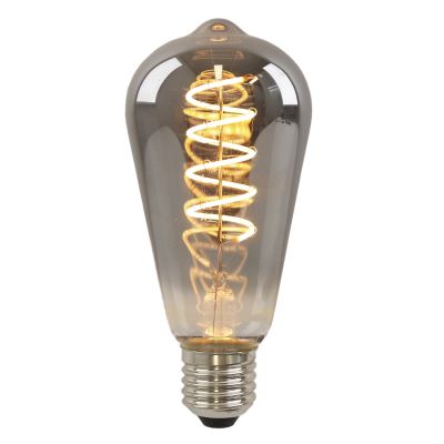 Dimbare Olucia E27 LED Edison lamp Tuelo, grijs, 4W, 2200K