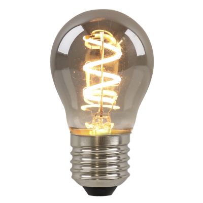 Dimbare Olucia E27 LED filament lamp Tuelo, grijs, P45, 4W, 2200K