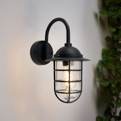 Klassieke buitenlamp zwart, Havana, IP54
