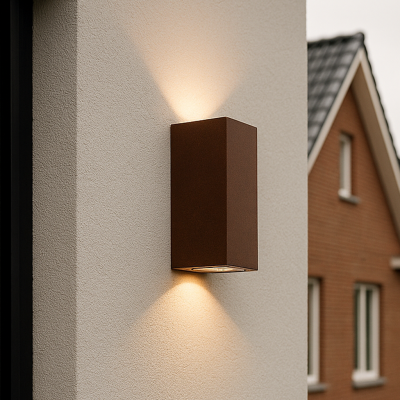 Roestbruine buitenlamp Corella groot - modern