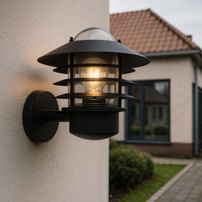 Rvs buitenlamp zwart, Felice, IP44