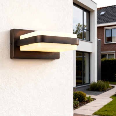 Moderne buitenlamp zwart, Sita, 12W, 3000K LED, IP44