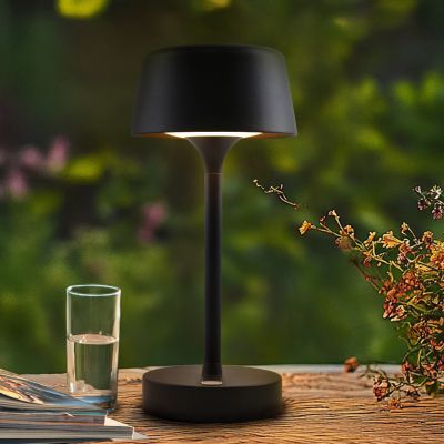Moderne buiten tafellamp zwart, Emily, 3W, 3000K LED, IP44, 3-staps dimbaar