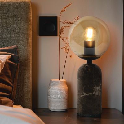 Marmeren tafellamp amber, Alan, met schakelaar