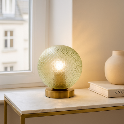 Retro tafellamp groen, Johnson, met schakelaar