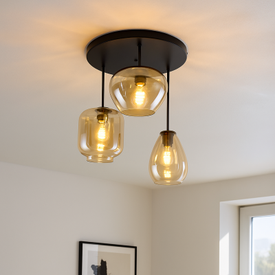 Moderne plafondlamp amber, Caia