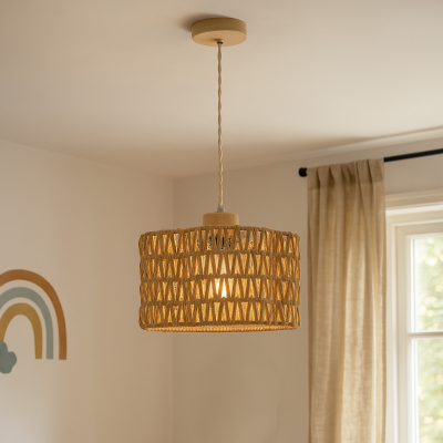 Papieren hanglamp bruin, Mickey