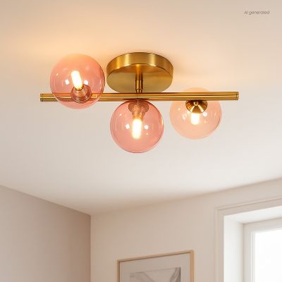 Design plafondlamp roze, Remo