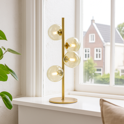 Design tafellamp groen, Remo, met schakelaar