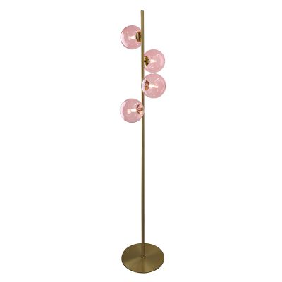 Design vloerlamp roze, Remo, met schakelaar