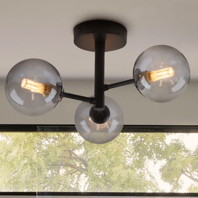 Moderne badkamer plafondlamp zwart, Amer, IP44