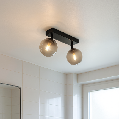 Moderne badkamer plafondlamp zwart, Amer, IP44
