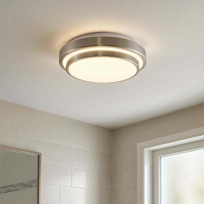 Moderne badkamer plafondlamp nikkel, Jaro, 12W, 3000K LED, IP44
