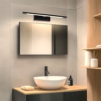 Moderne spiegelverlichting zwart, Steffy, 6W, 3000K LED, IP44