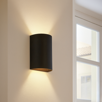 Moderne wandlamp zwart, Perry