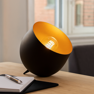 Moderne tafellamp zwart, Whitney, met schakelaar