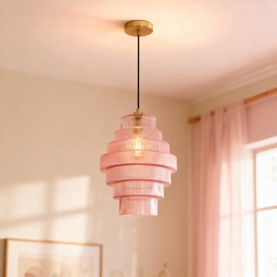 Retro hanglamp roze, Paris
