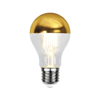 Dimbare E27 kopspiegel LED lamp Malik, goud, A60, 4,8W, 2700K, IP44