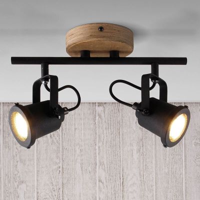 Industriële plafondspot Jantina, zwart