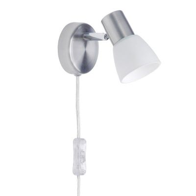 Metalen wandlamp chroom, Alaya, met schakelaar