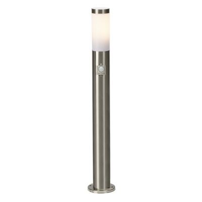Kunststof staande buitenlamp met bewegingssensor chroom, Tom, IP44
