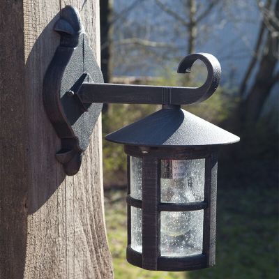 Zwarte, roestbruine buiten wandlamp Zuleyha