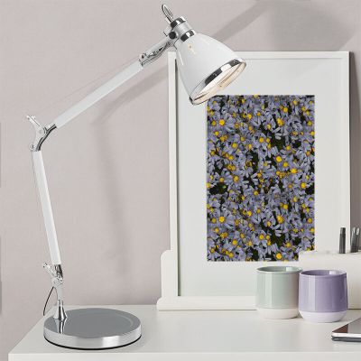 Chroom, Witte bureaulamp Luuke