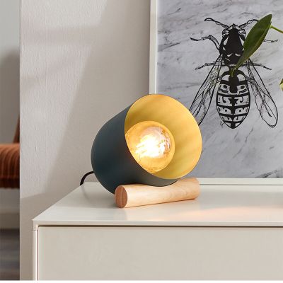 Moderne tafellamp Riaz, Metaal, met Aan/uit schakelaar op het snoer