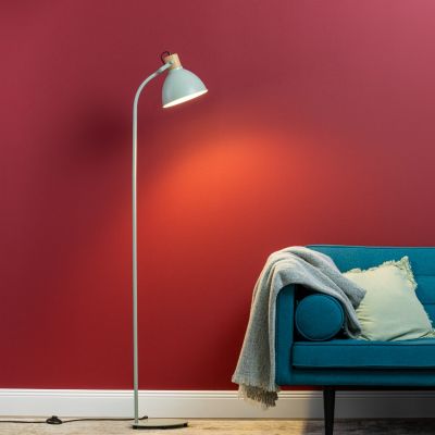 Landelijke vloerlamp groen, Thalina, met schakelaar